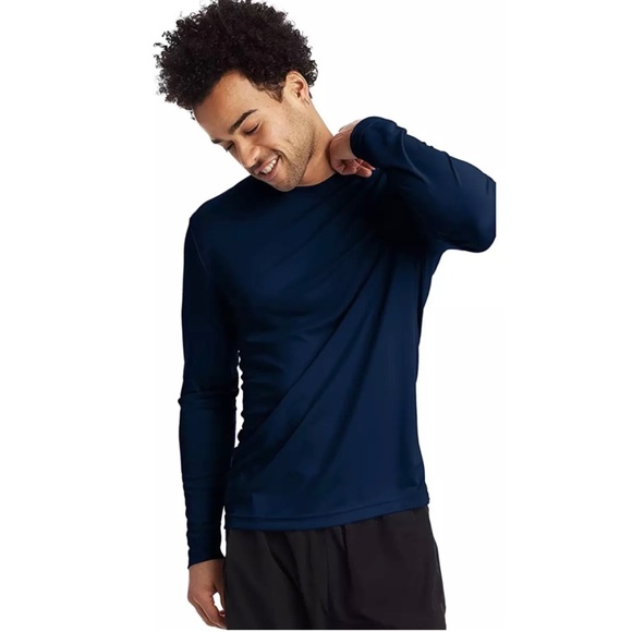 Hanes Other - Hanes Long Sleeve Cool Dri T-Shirt 2XL Navy